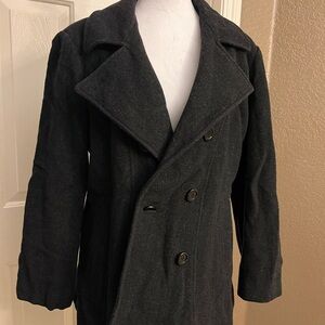 Women’s Black Double-Breasted Coat size L